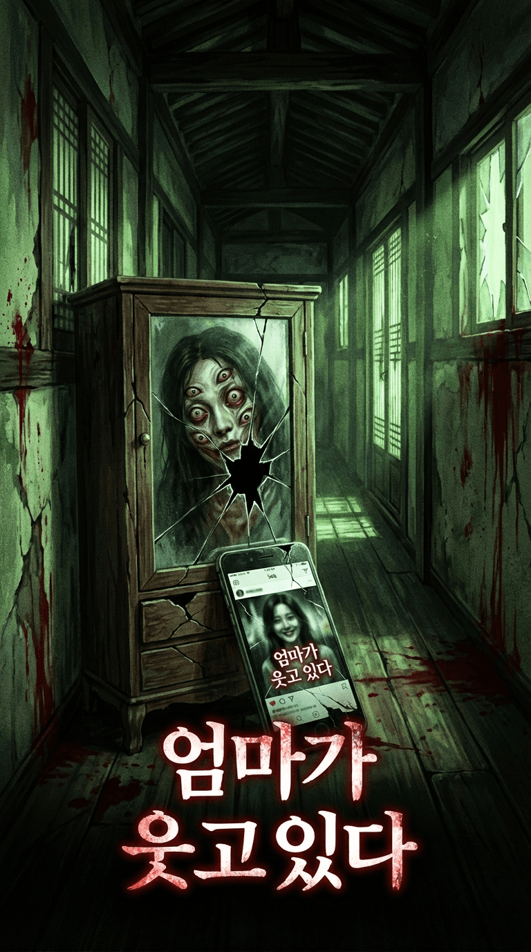 엄마가 웃고 있다